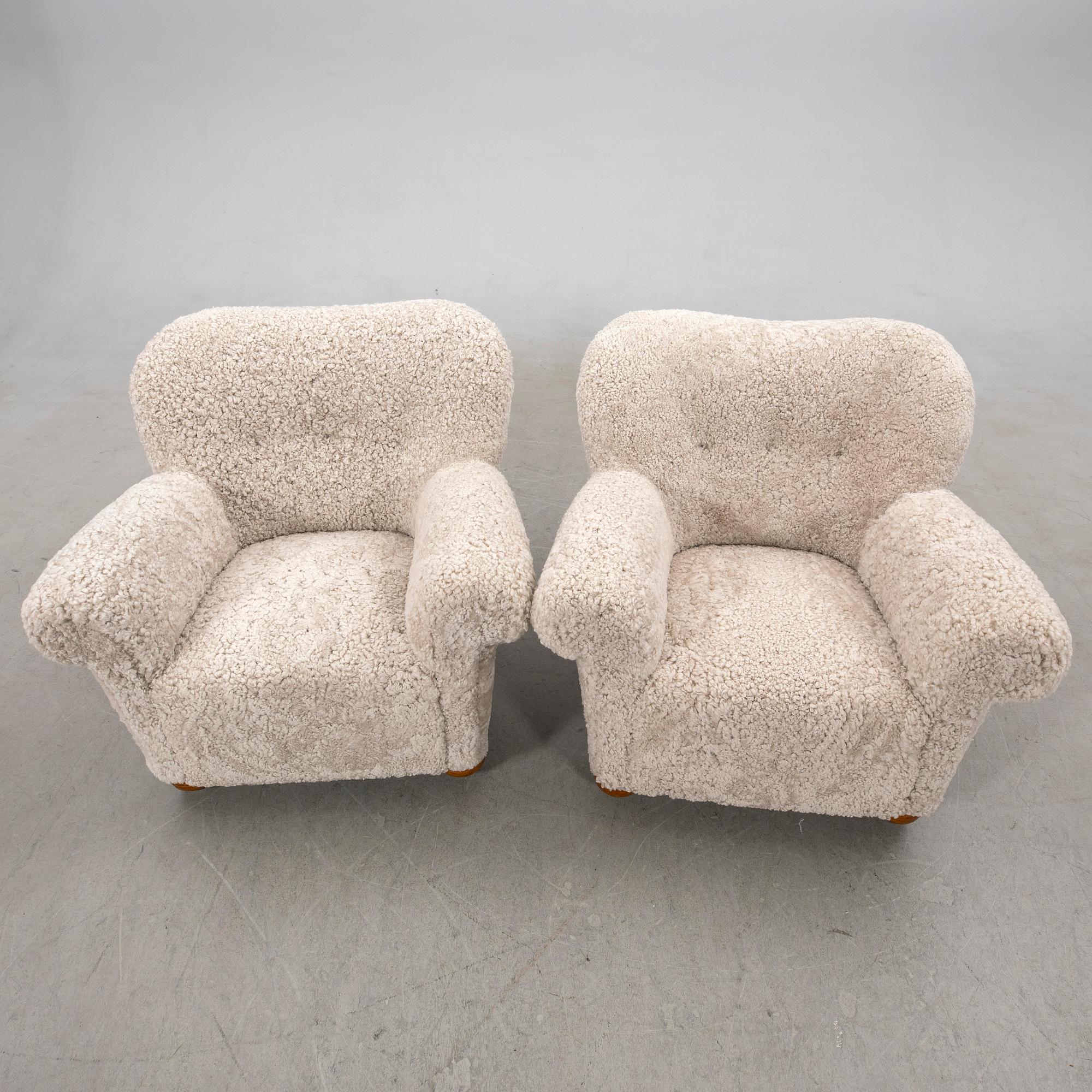 Armchairs, a pair, Swedish Modern, 1940s.