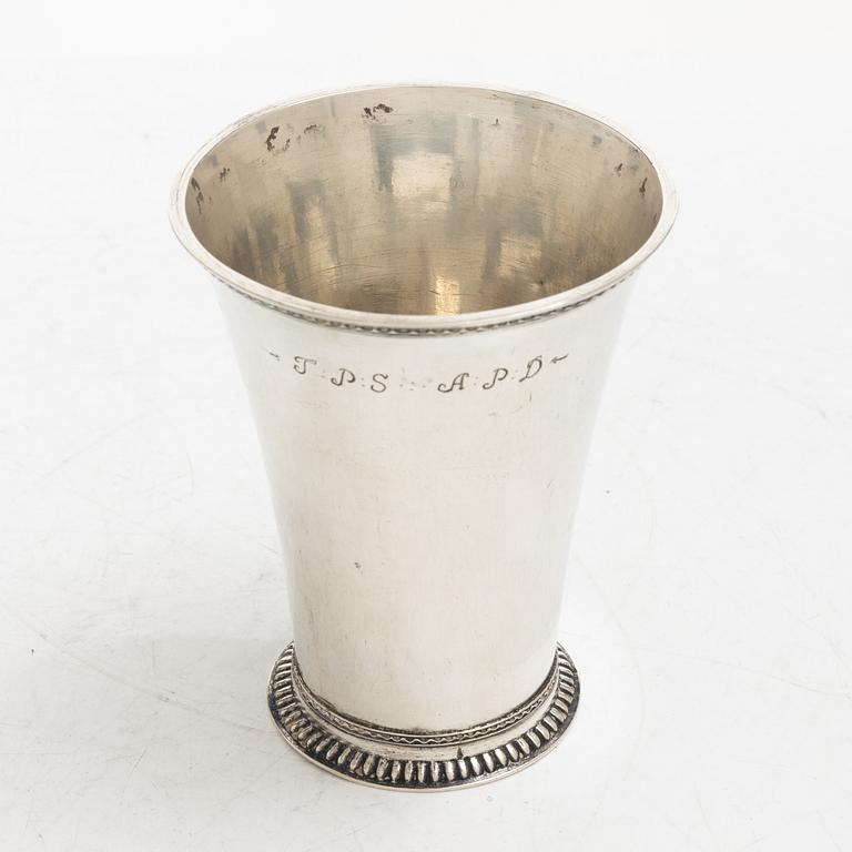 Cort Winberg, bägare, silver, Laholm, verksam 1690-1737 (1739).