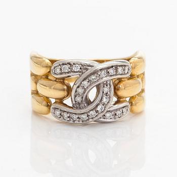 Ring, brilliant cut diamonds, 18K gold and white gold,