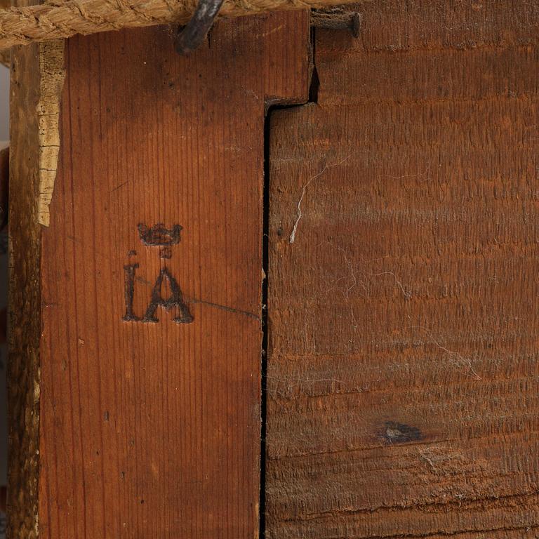 A Trasitional giltwood mirror by J. Åkerblad (master in Stockholm 1758-99).