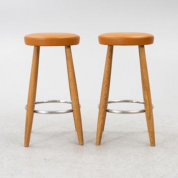 Hans J. Wegner, a pair of 'CH56' bar stools, Carl Hansen & Son, Denmark, 21st century.