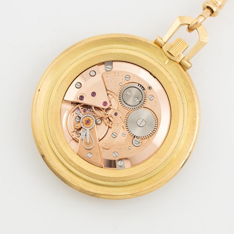 Omega, pocket watch, 18K gold, 43 mm.