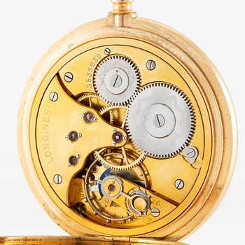Longines, fickur, 18K guld, savonett, 53 mm.