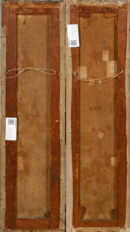 OKÄND KONSTNÄR, 1 par, olja på duk, signerade M. Cantrell och daterade -91.