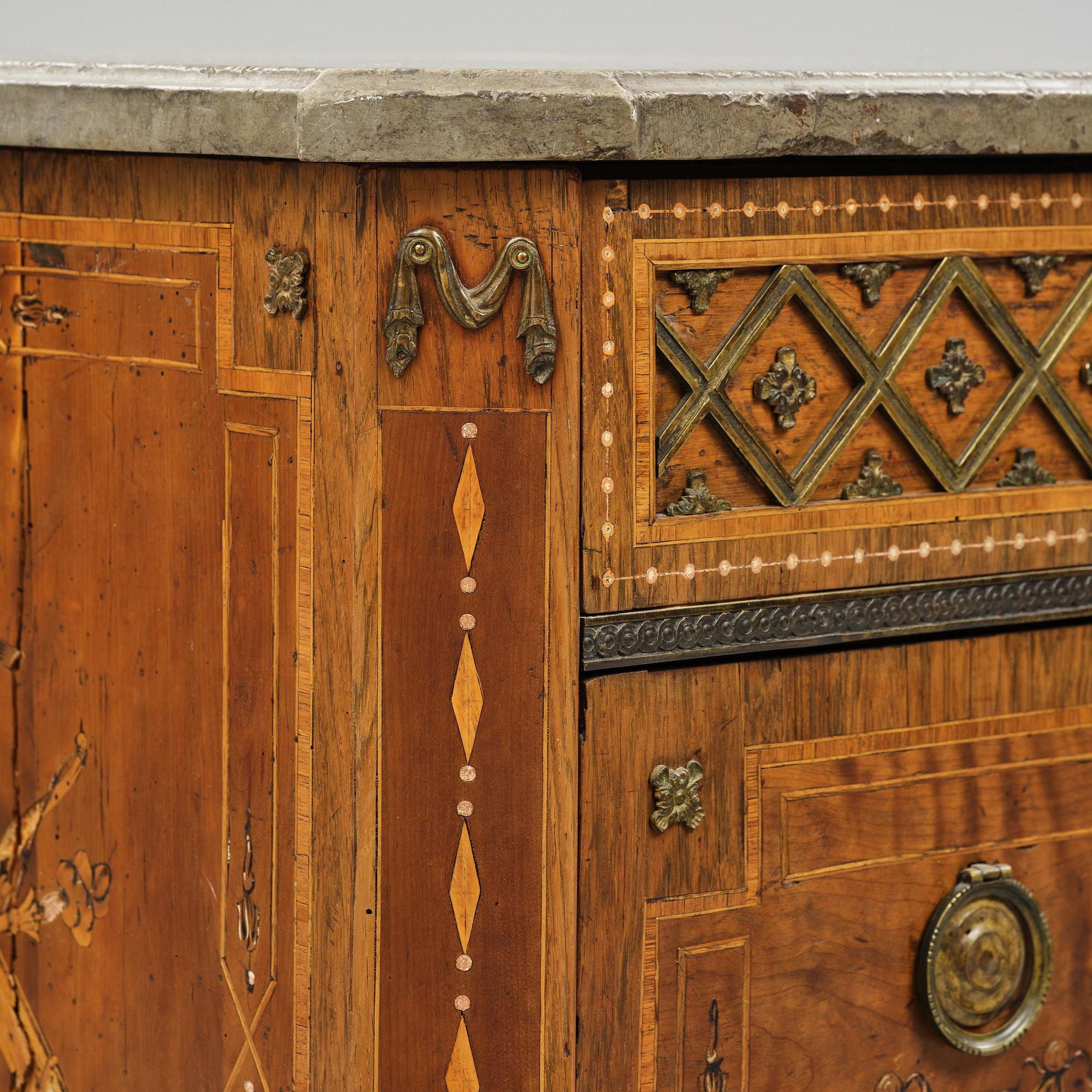 A Gustavian marquetry commode by N. P. Stenström (master in Stockholm 1782-90).