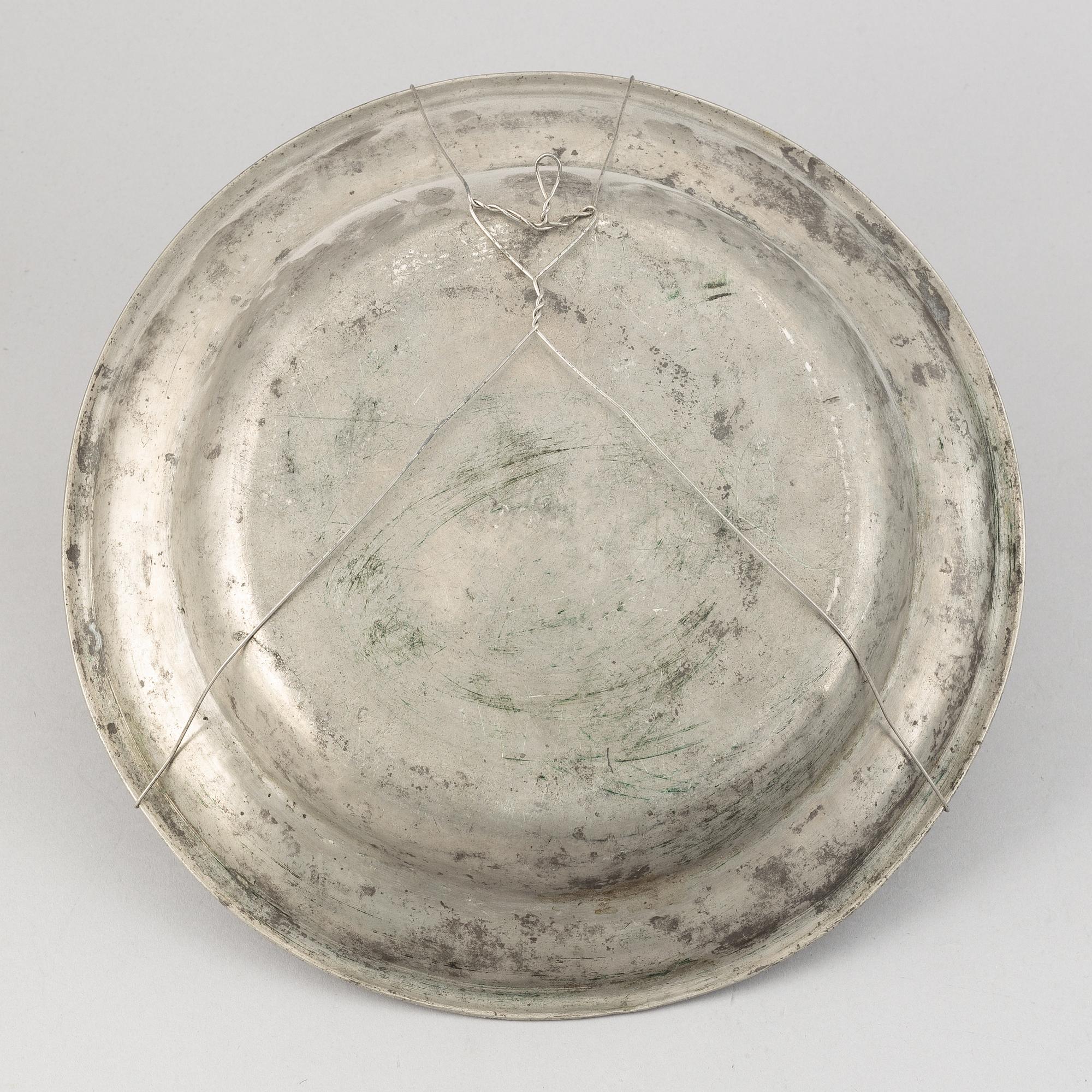 A group of six pewter dishes, different makers mark, most early 19th Century, Swedish/English.