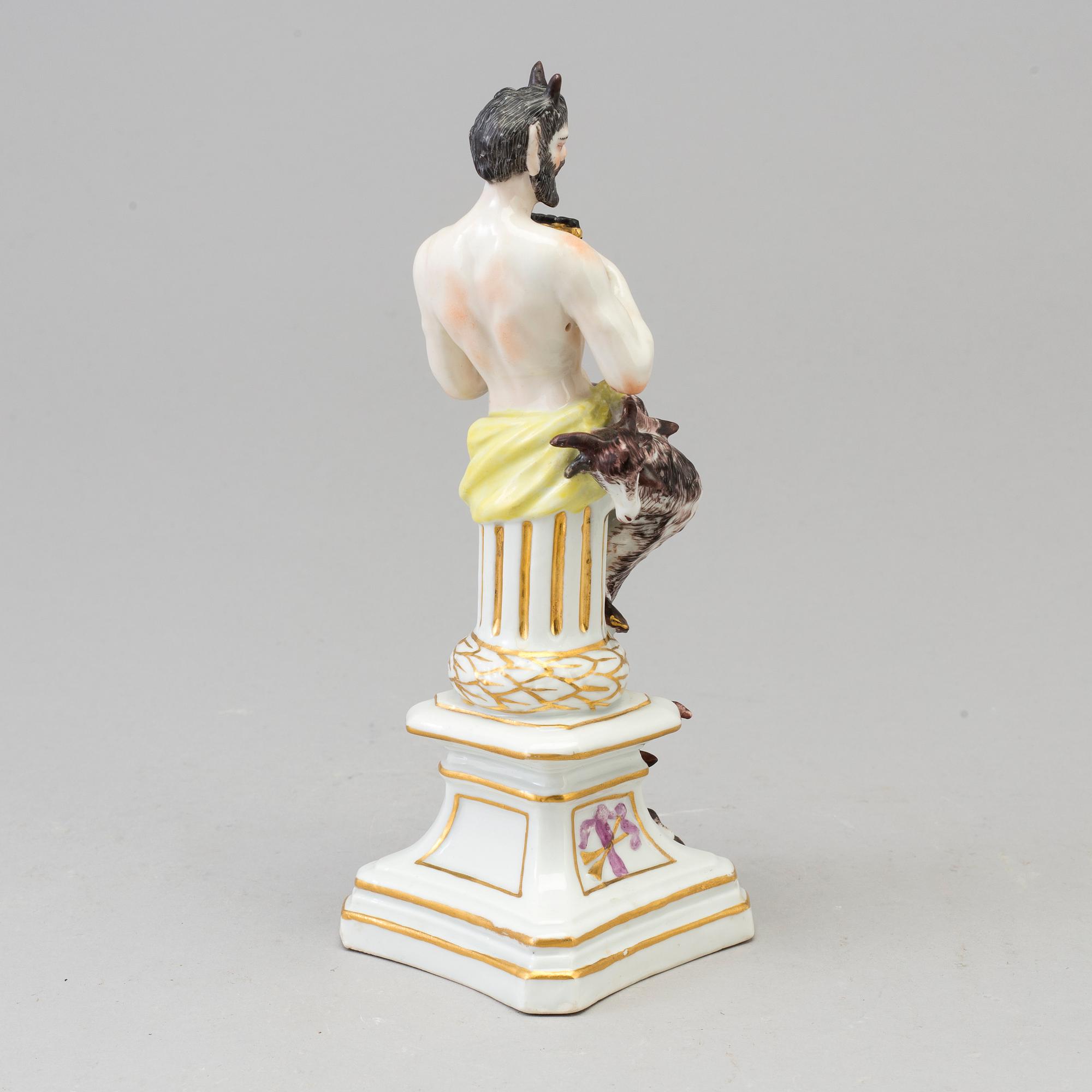 A Samson porcelain figure of a faun, Paris, France circa 1900.