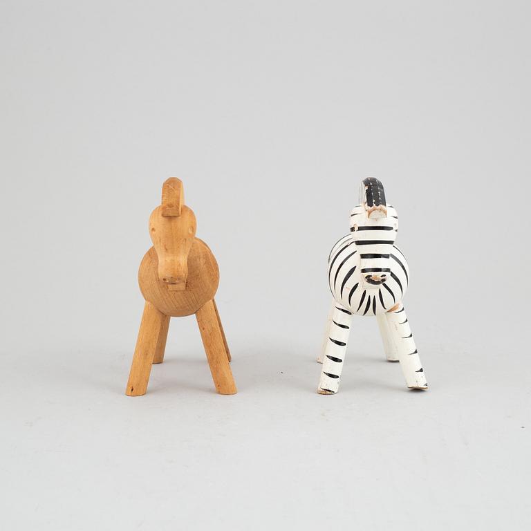Two wooden figurines by Kay Bojesen, Denmark.