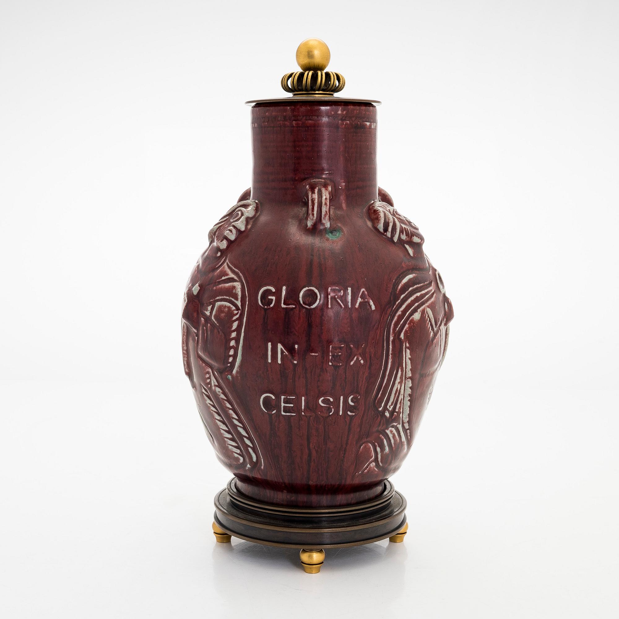 Jais Nielsen, urna, stengods, Royal Copenhagen 1963.