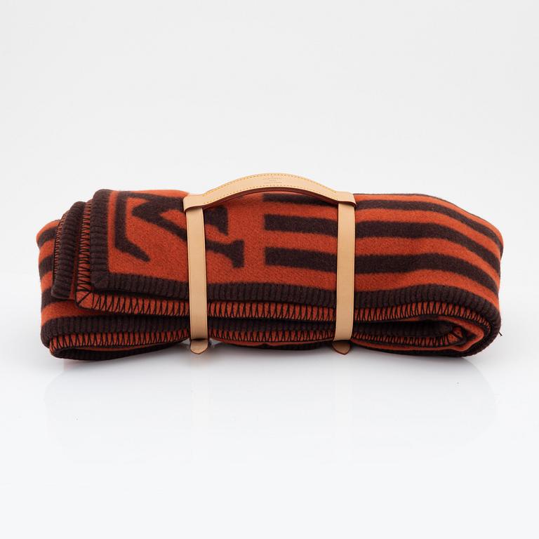 Louis Vuitton, a wool blanket with leather harness, special order 2003.