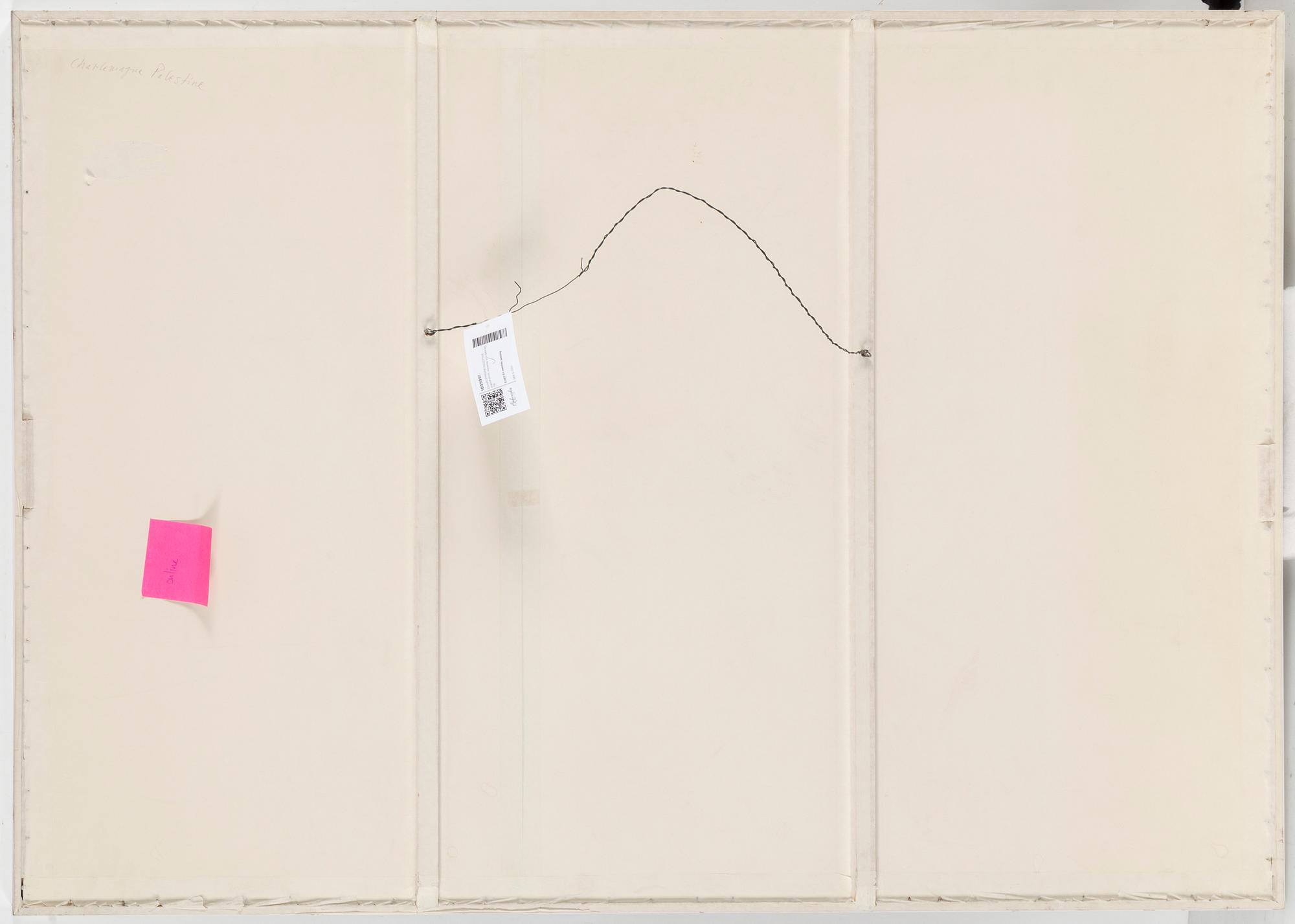 CHARLEMAGNE PALESTINE, mixed media on textile, signed CP and dated 78.