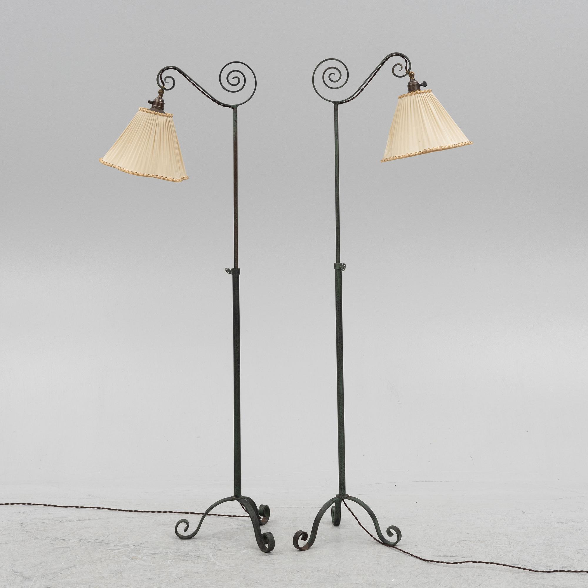 Bjerkås, a pair of floor lamps model "6", Gothenburg, 1930s.