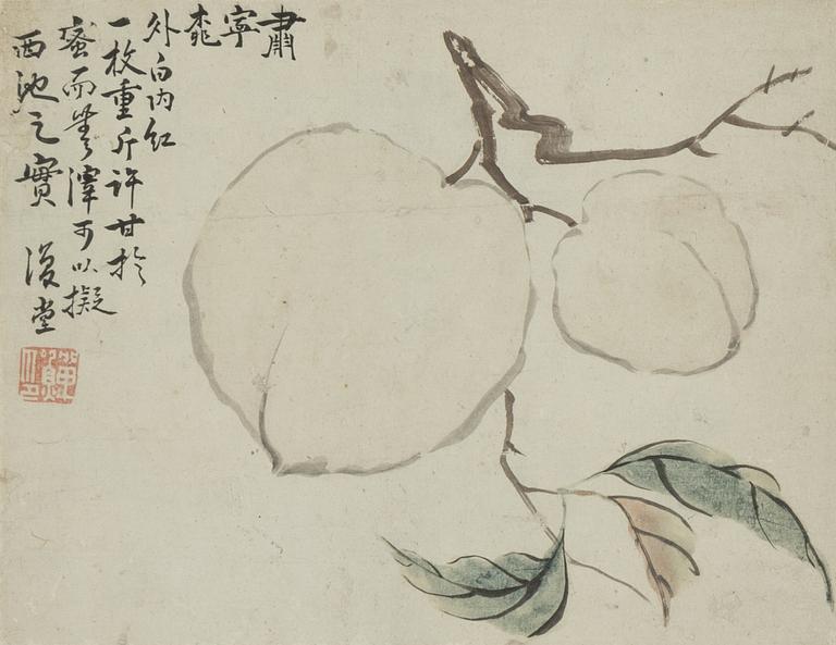 An album page, ink and colour on paper, after Li Shan (1686-1756/62).