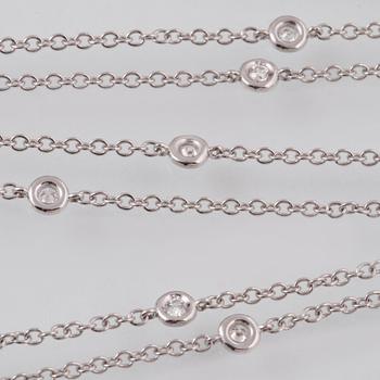 COLLIER, 18K vitguld med 15 briljantslipade diamanter ca 0.42 ct, Milano, Italien. Vikt 4,9 gram.