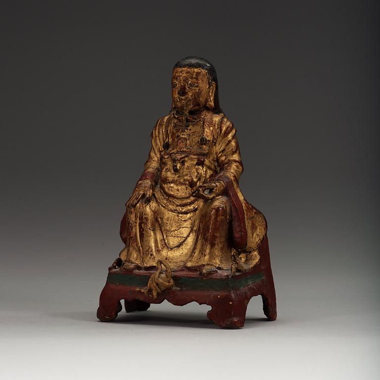 A bronze figure of a deity, Ming dynasty (1368-1644).