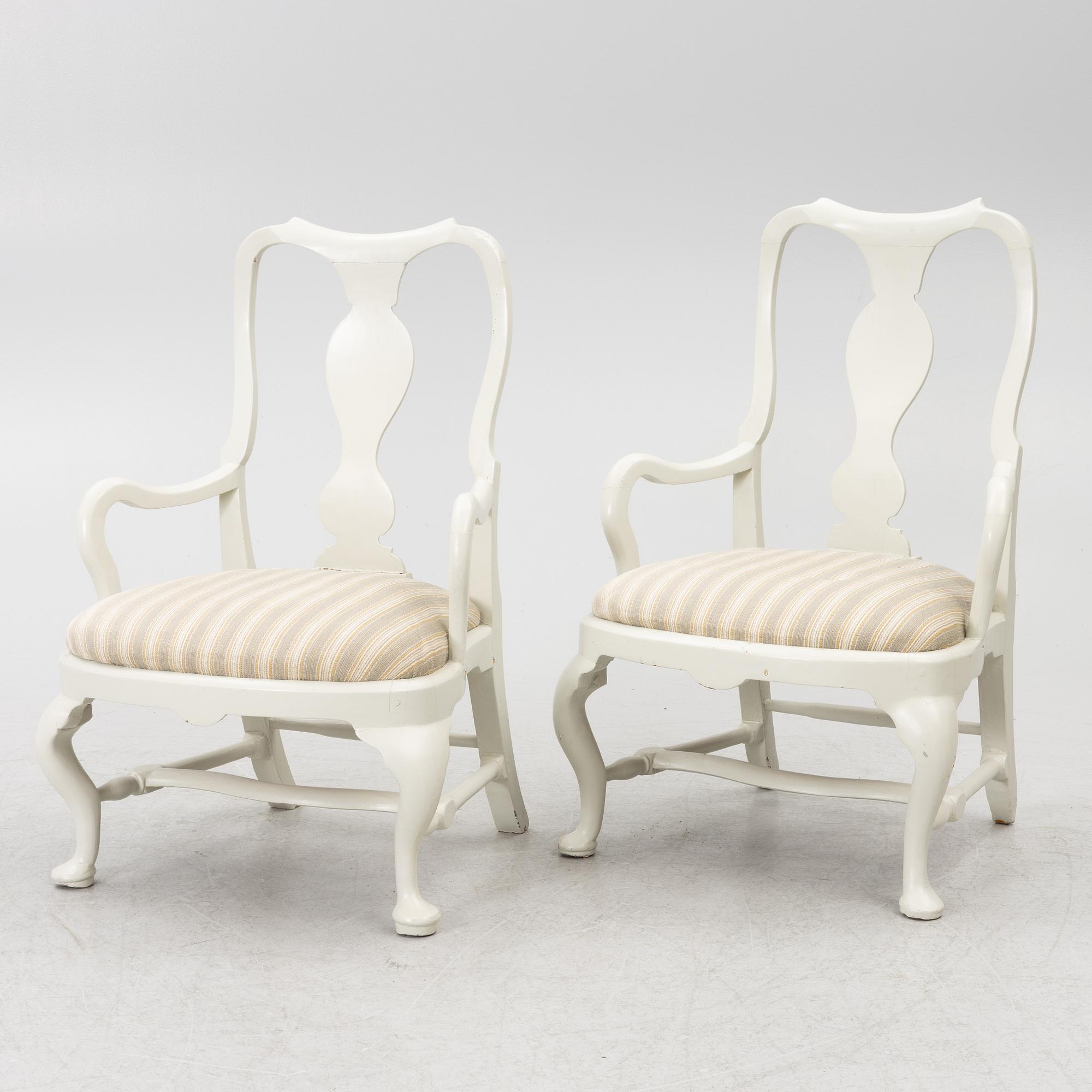 Armchairs, a pair, late Baroque, 18th century.