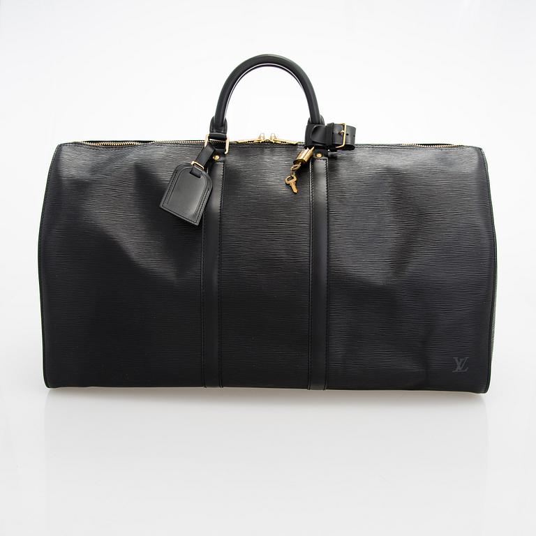 Louis Vuitton, A Black Epi Leather Keepall Bag.