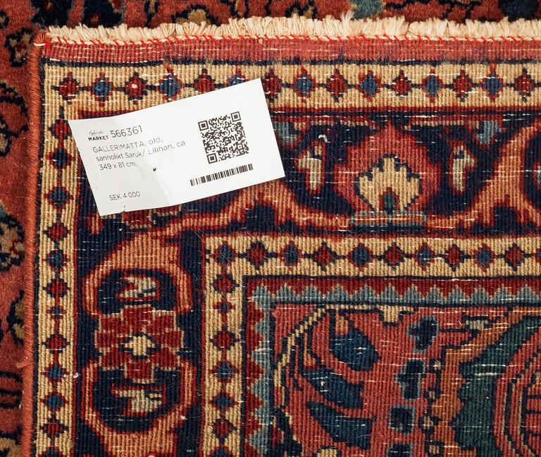 GALLERIMATTA, old, sannolikt Saruk/ Lilihan, ca 349 x 81 cm.