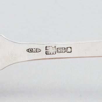 Four pieces of Russian silver cutlery.