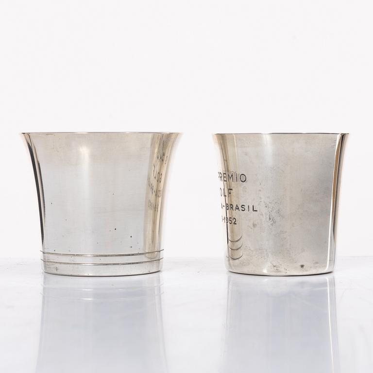 Seven Swedish silver cups, Stockholm 1950s-60s.