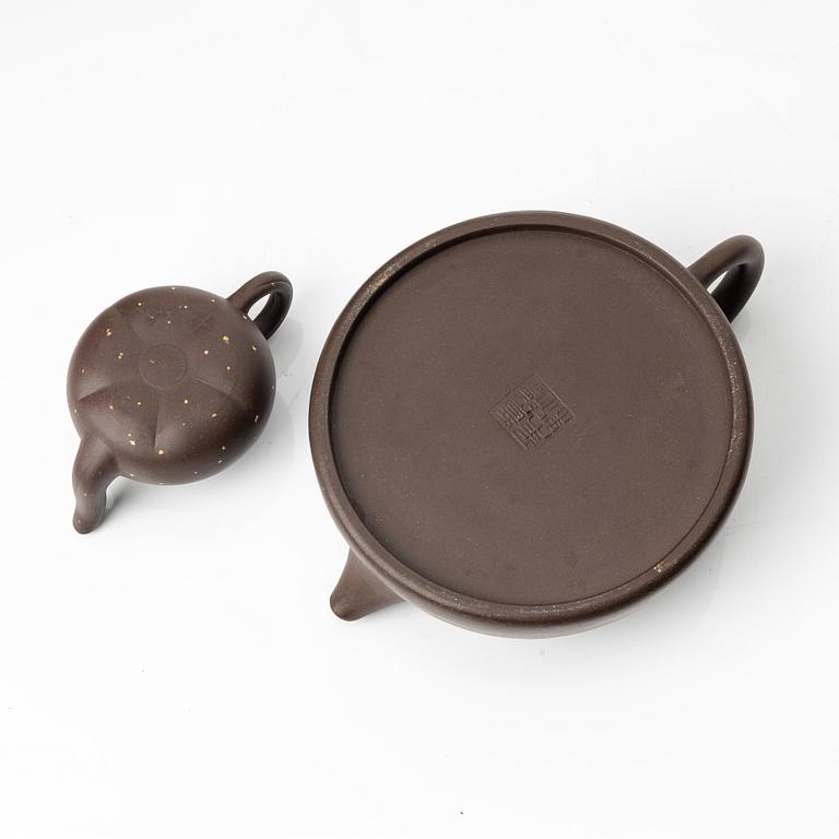 Tekannor, fyra stycken, yixing, Kina, 1980-/90-tal.