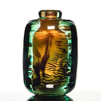 Edvin Öhrström, a graal glass vase, Orrefors 1948, no. 1413B.