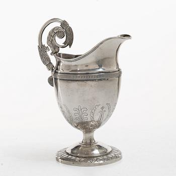 A Swedish early 19th century silver creamer, mark of Carl Petter Lampa, Stockholm 1828.