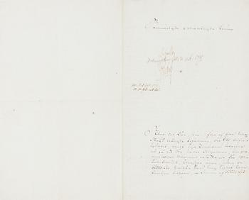 Autograph, King Gustav III, Drottningholm Palace, 31 Oct 1791. Provenance: Prof. Torsten Eklund.