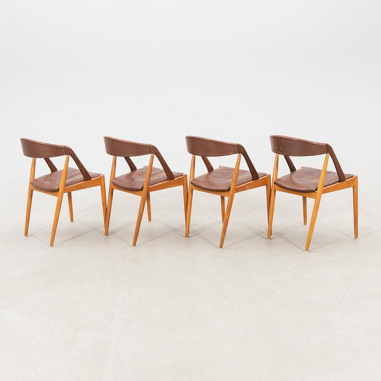 Kai Kristiansen, 4 "Pige" chairs, Denmark, mid-20th century.