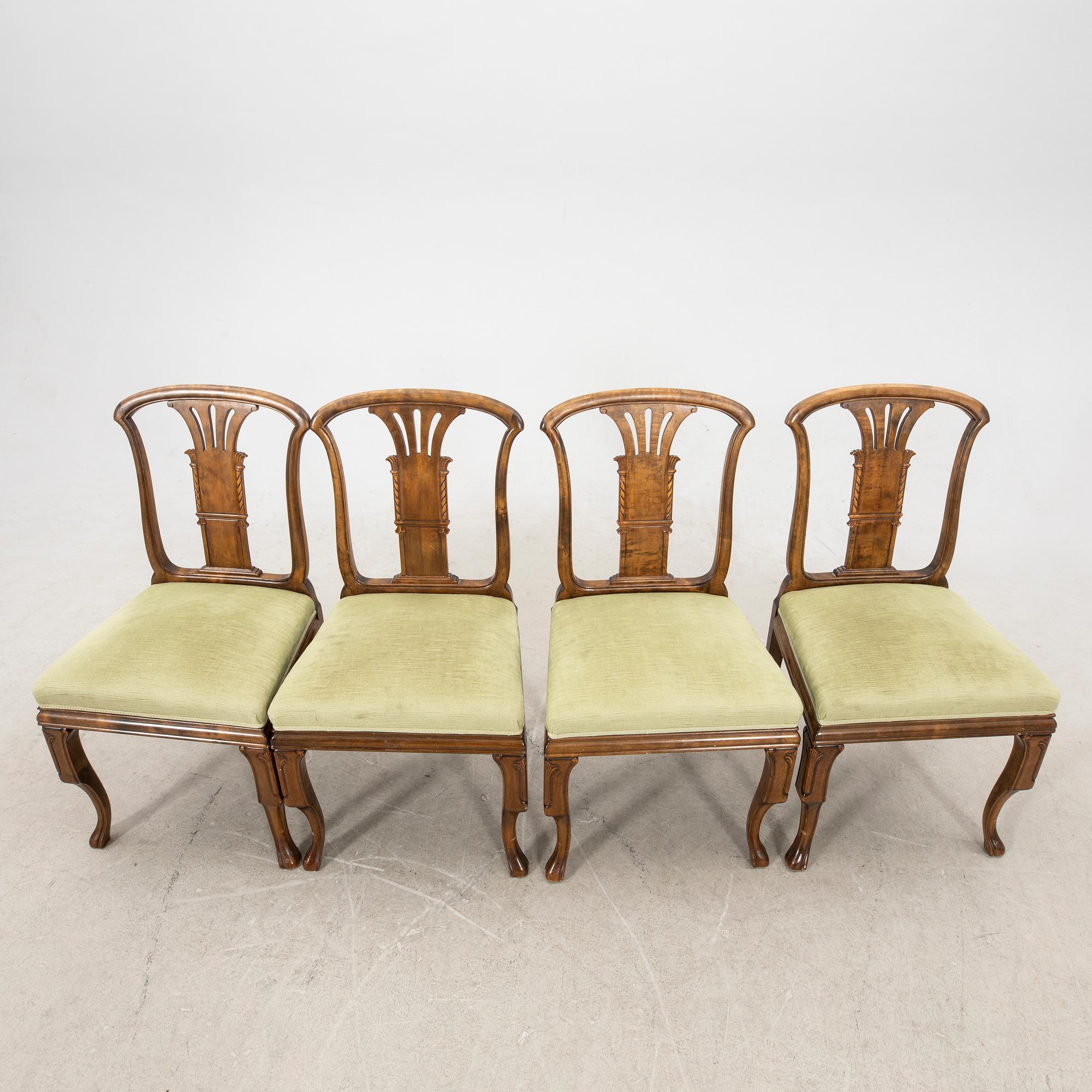 A set of four Art deco chairs.