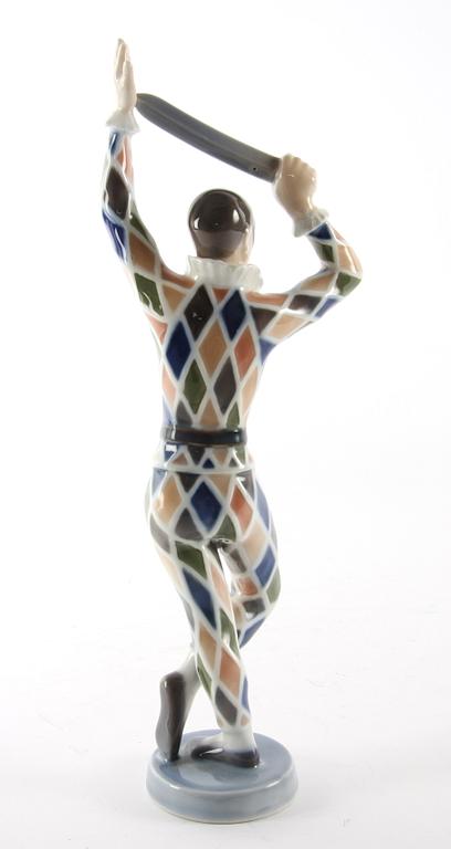 FIGURIN, porslin, Royal Copenhagen, Harlekin, Tivoliserien.