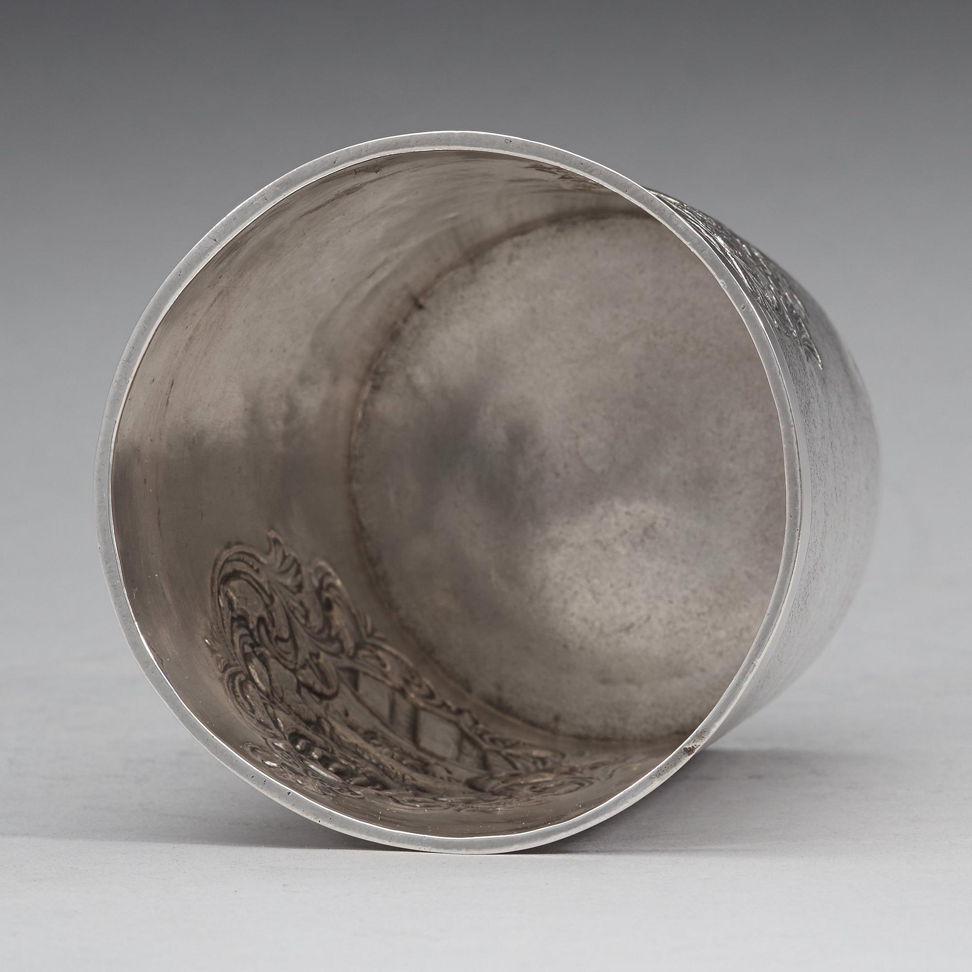 A Danish 18th century silver beaker, marks of Christian Lübecker (Flensborg 1702-1739).