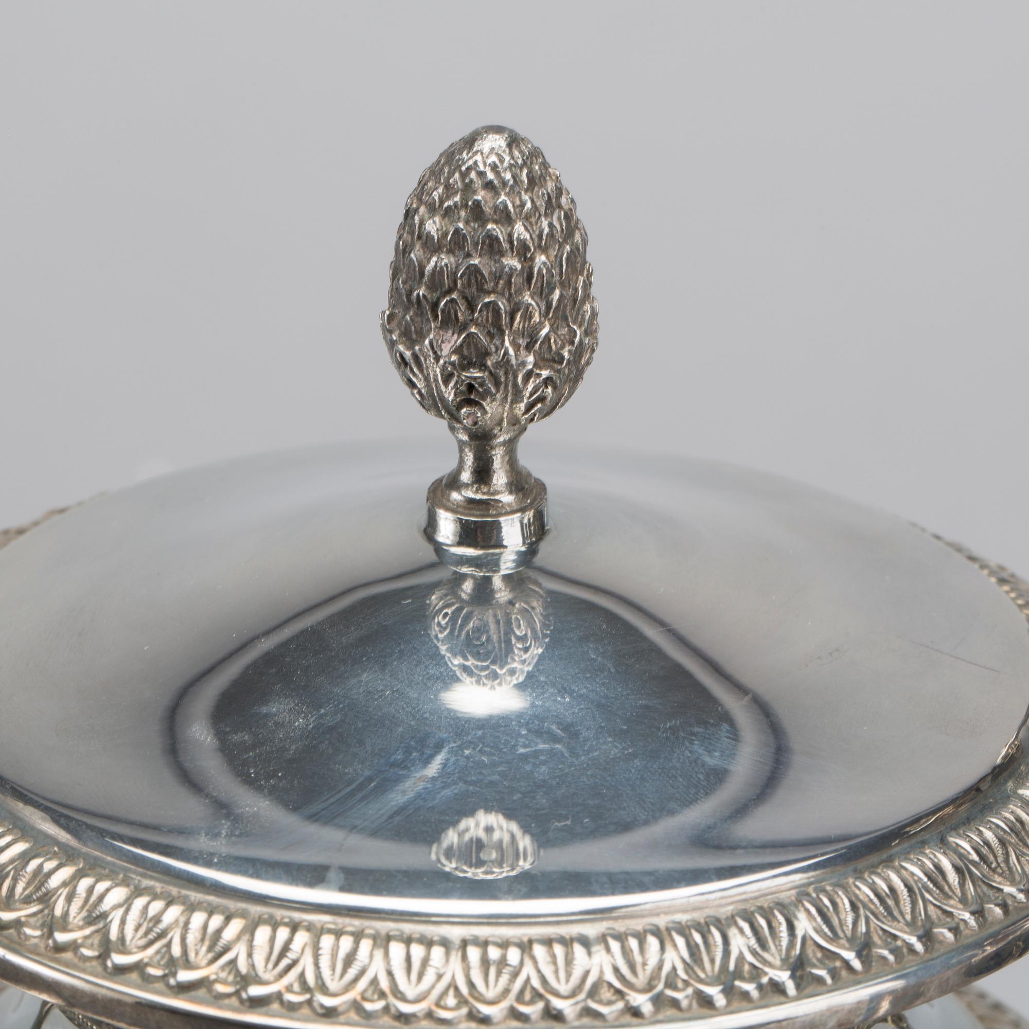 A 20th century silver four piece tea service, unknown makers mark weight ca 1743 gr.