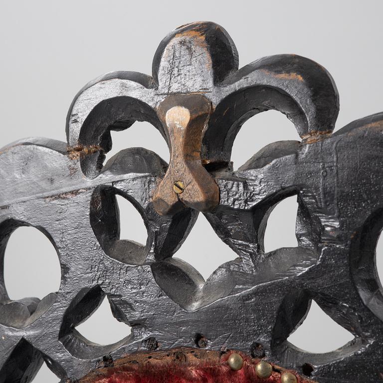 Karmstol, barockstil, omkring 1900 med äldre delar.