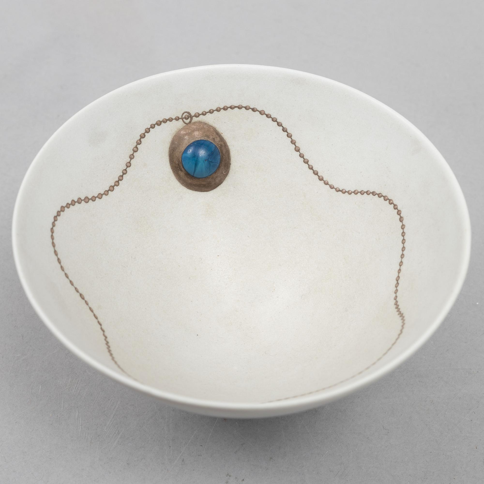 Stig Lindberg, a set of two "Grazia" stoneware vases and a bowl, Gustavsberg, 1946-69.