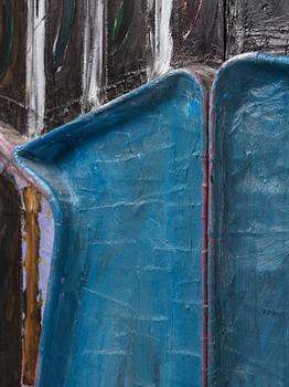 Stephen Buckley, mixed media on panel, signed and dated 1987 on verso.