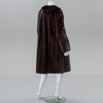 A Mink fur coat from A.C. Bang, Copenhagen, circa size 38.
