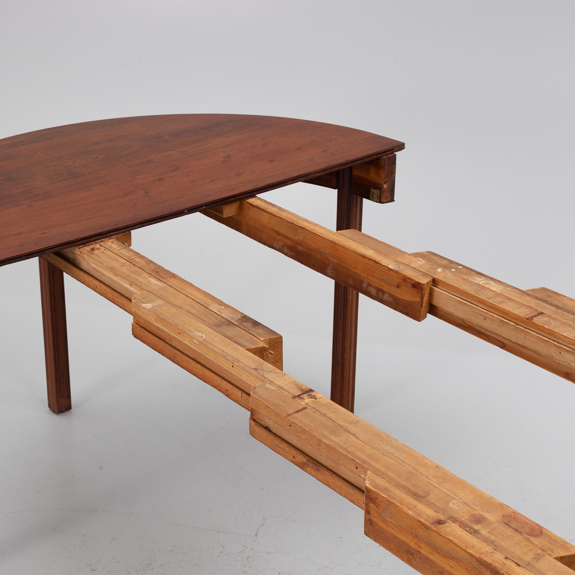 Scandinavian Modern, a dining table, mid 20th century, possibly designed by Kaare Klint.
