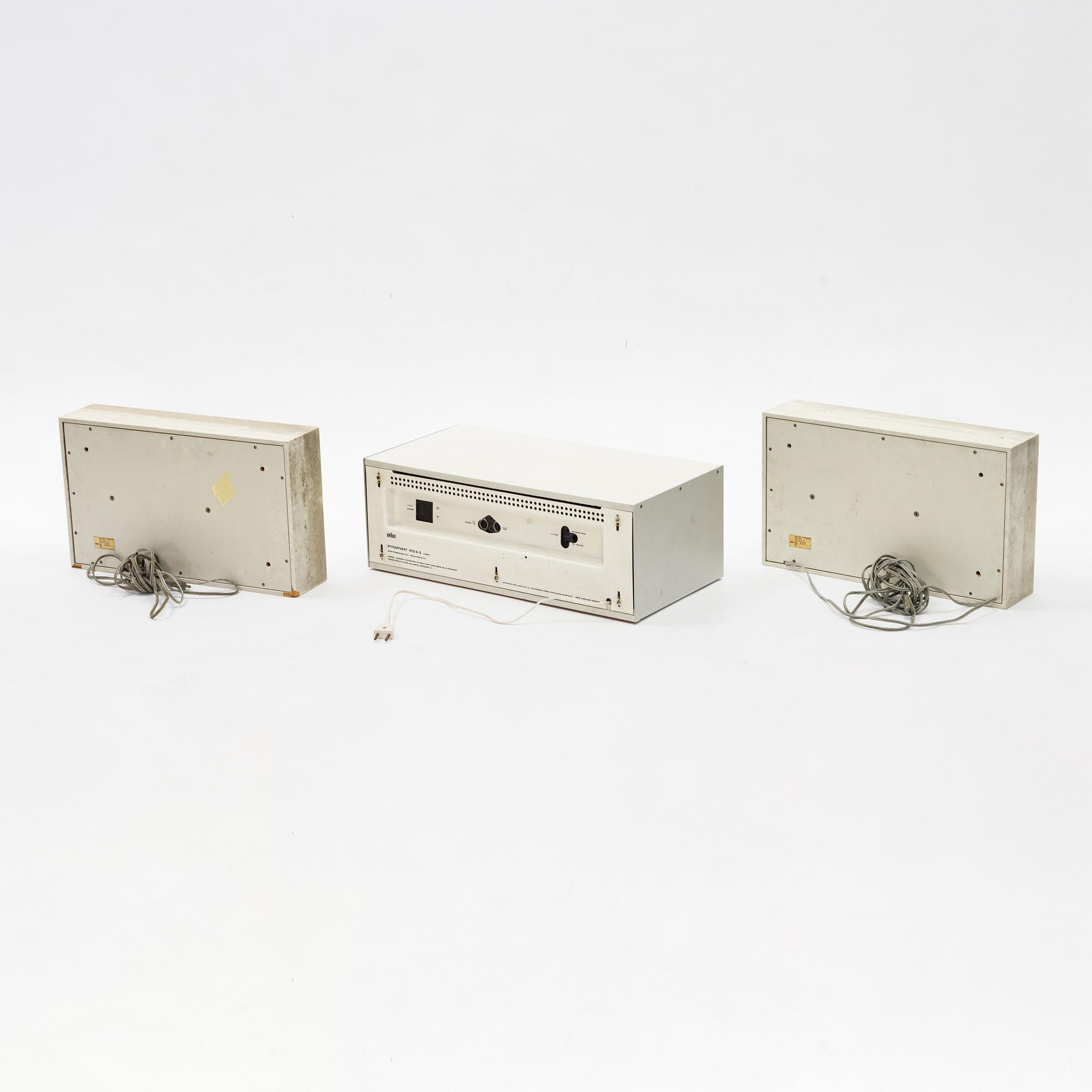 Dieter Rams, stereo receiver, model 'RCS 9-S' and speakers model 'L450/2', Braun, Germany, designed in 1961.