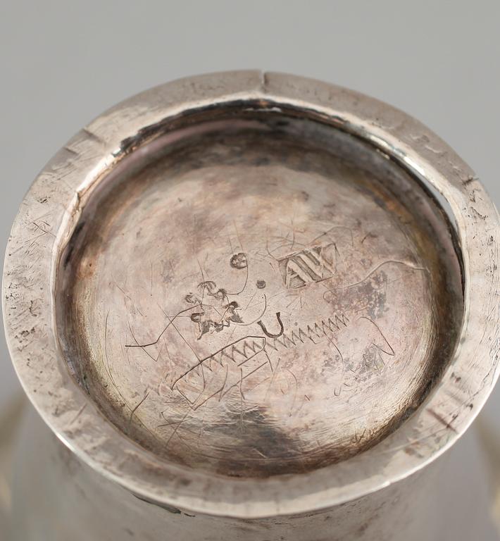 BÄGARE, silver, Aron Wangstelius, Torshälla 1778. Vikt ca 59 g.