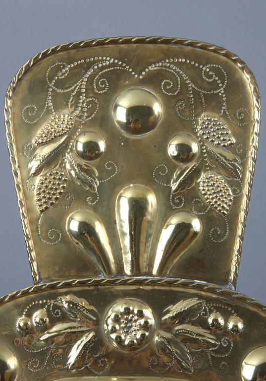 VÄGGPLÅTAR, ett par, mässing, barockstil, 1800/1900-tal.