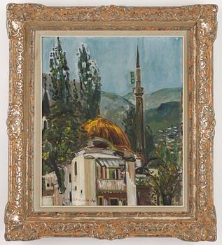 79. Sven X:et Erixson, Moscque with yellow dome, motif from Yugoslavia.