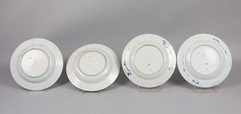 TALLRIKAR, 4 st, porslin, Kina, Qianlong, 1700-tal.