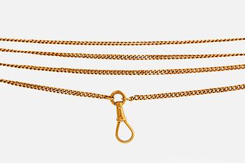 An 18K gold watch chain.