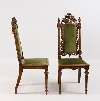 STOLAR, ett par, nyrenässans, 1800-talets andra hälft.