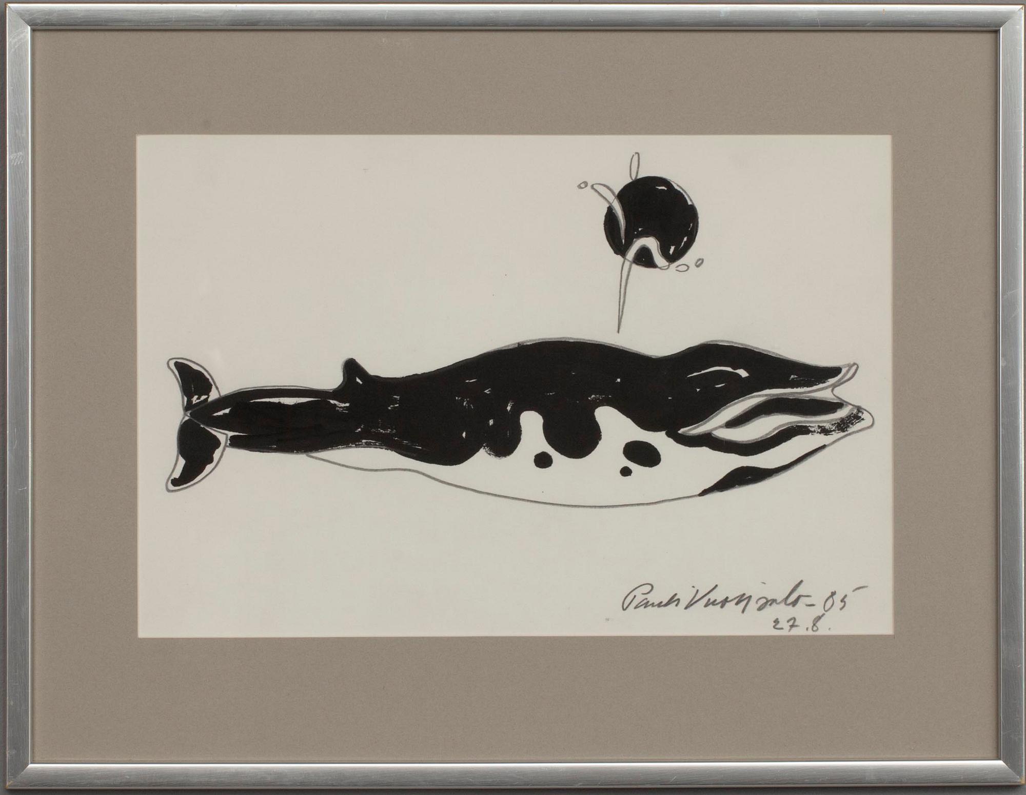 PAULI VUORISALO, 2 st, tusch och blyerts, signerade. Daterade 27.5.-85 samt Salo -85, 28.9.