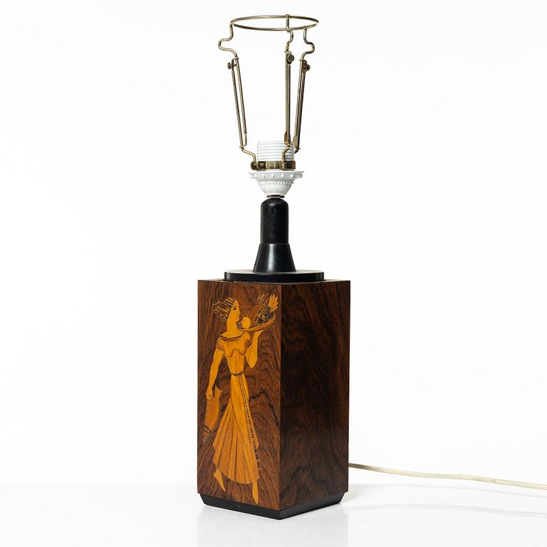 Mjölby Intarsia, a table lamp, 1930s.