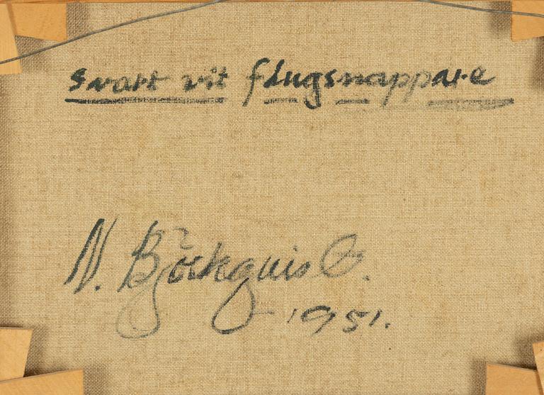 Nils Björkqvist, European pied flycatcher in greenery.