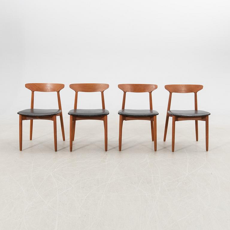 Harry Østergaard, four chairs, model 59, Randers Møbelfabrik, Denmark, 1960s.