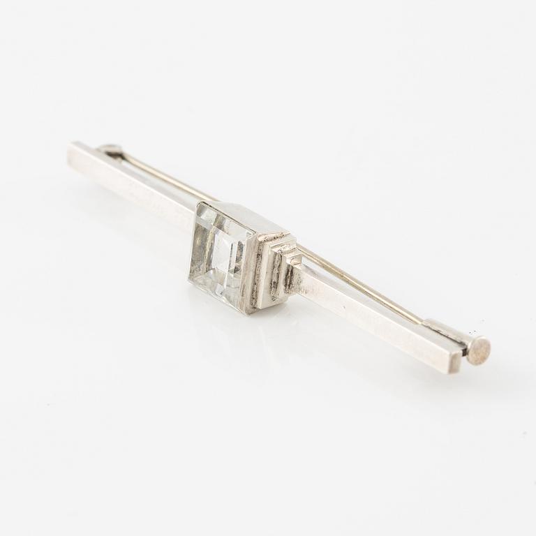 Wiwen Nilsson, brooch, silver and rock crystal, Anders Nilsson, Lund 1939.